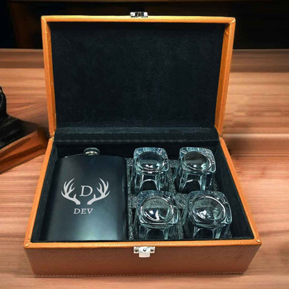 Personalized Whiskey Flask With Name Stainless Steel Hip Flask With Funnel 236 ML