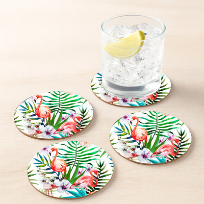 Natural Wood Round Tray with Matching Coasters & Diwali Diya Candle | Festive Gifting Set