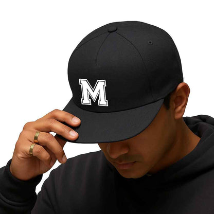 Personalized Rappers Cap for Men – Black Hip Hop Swag Cap with Initial