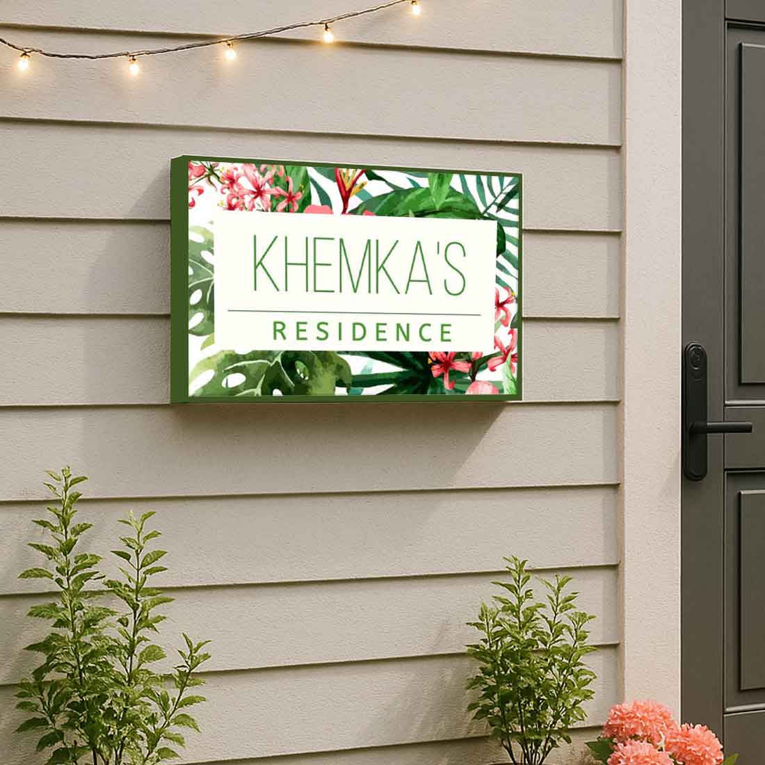 Customised LED Name Plate for Home - Elegant Entrance Signage