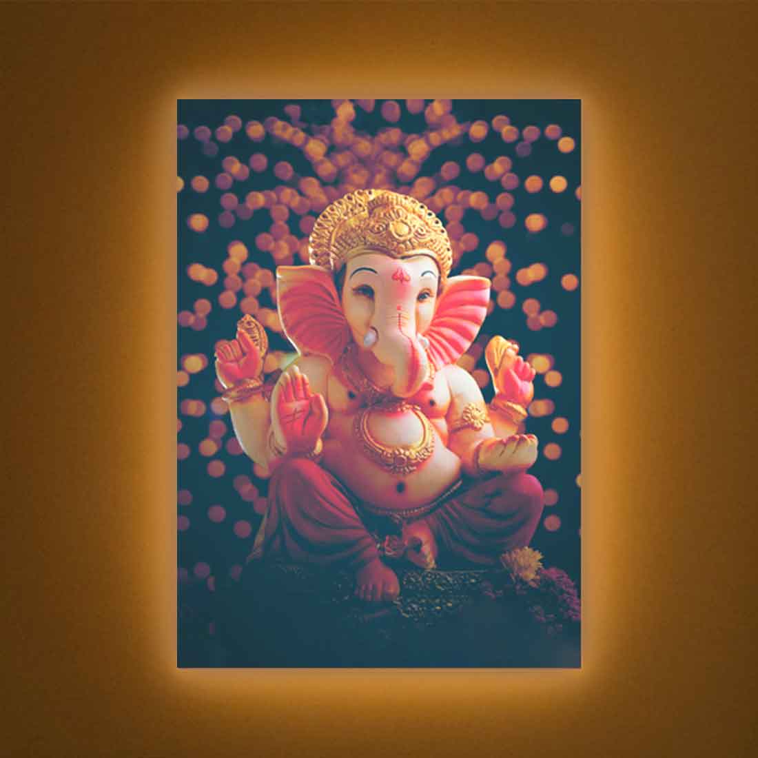LED Ganesha Photo Frame with HD Print – Perfect for Pooja Room, Living Space, or Gifting