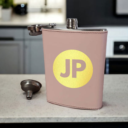 Pink PU Leather Hip Flask With Name Personalized Gifts For Women