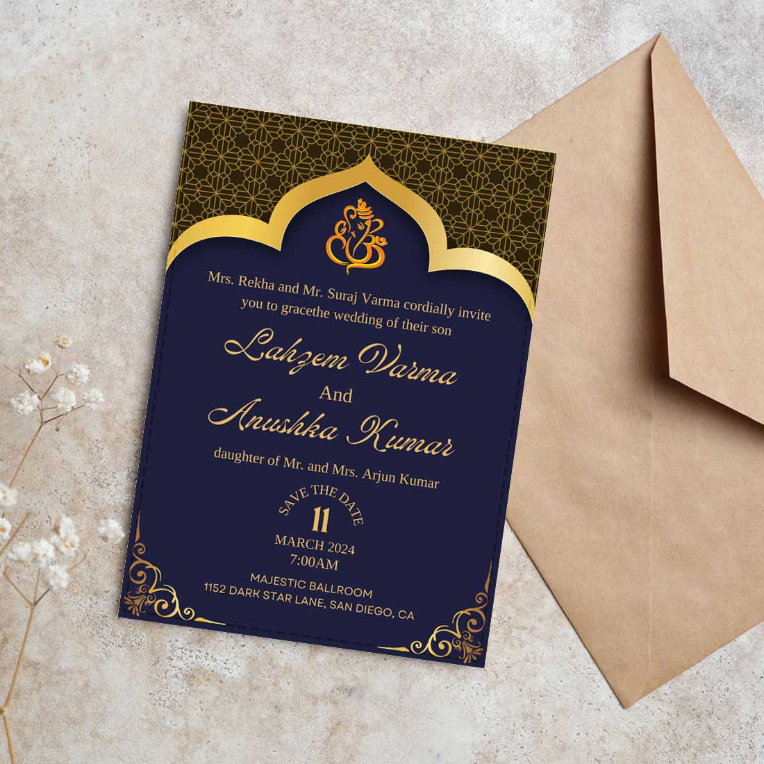 Marriage Invitation Card - Custom Unique Wedding Card-6x9 Inches (Acrylic or Satin on Paper Board)(25 pcs)