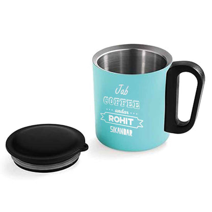 Personalized Coffee Mug with Lid - Insulated Stainless Steel Coffee Cup