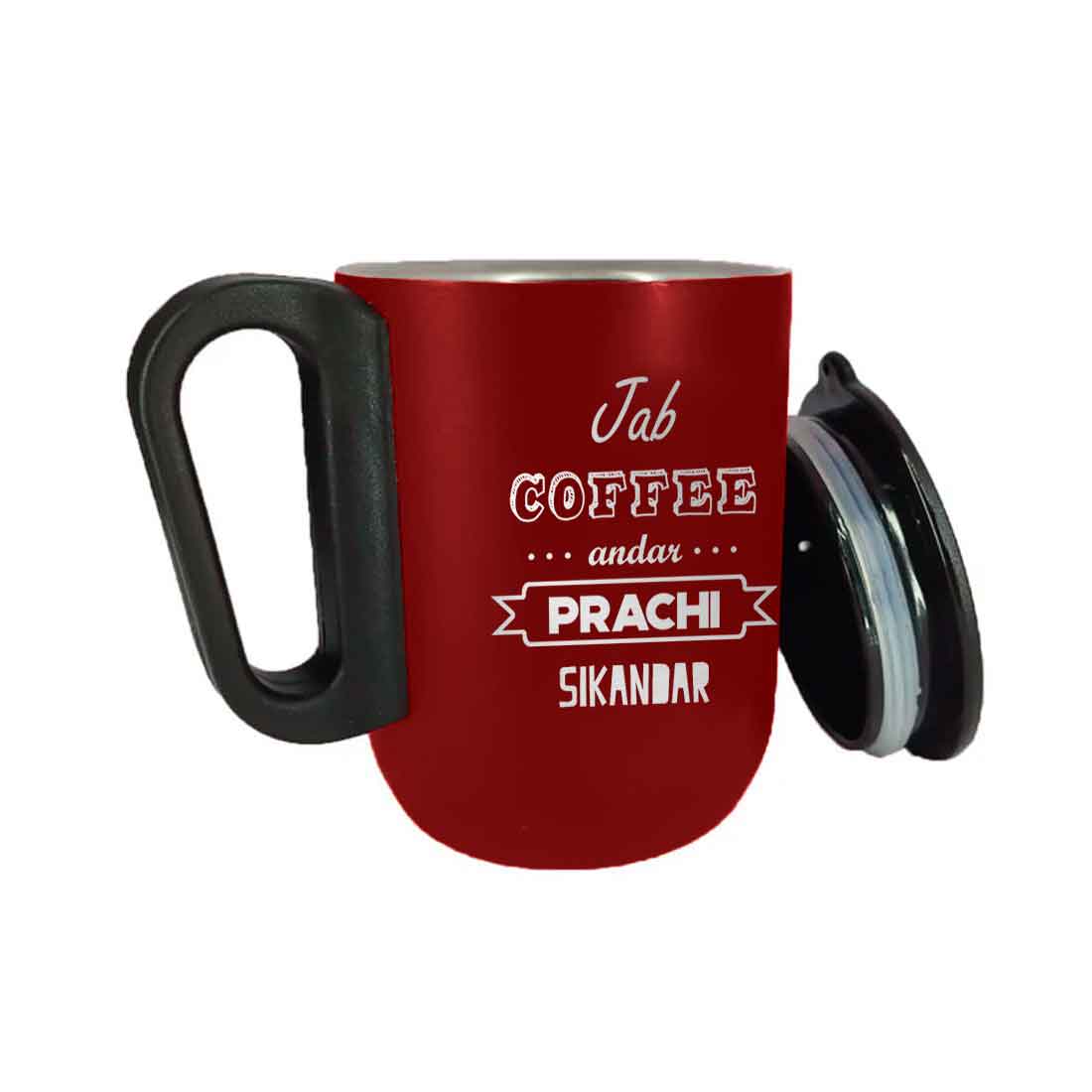 Personalized Coffee Mug with Lid - Insulated Stainless Steel Coffee Cup