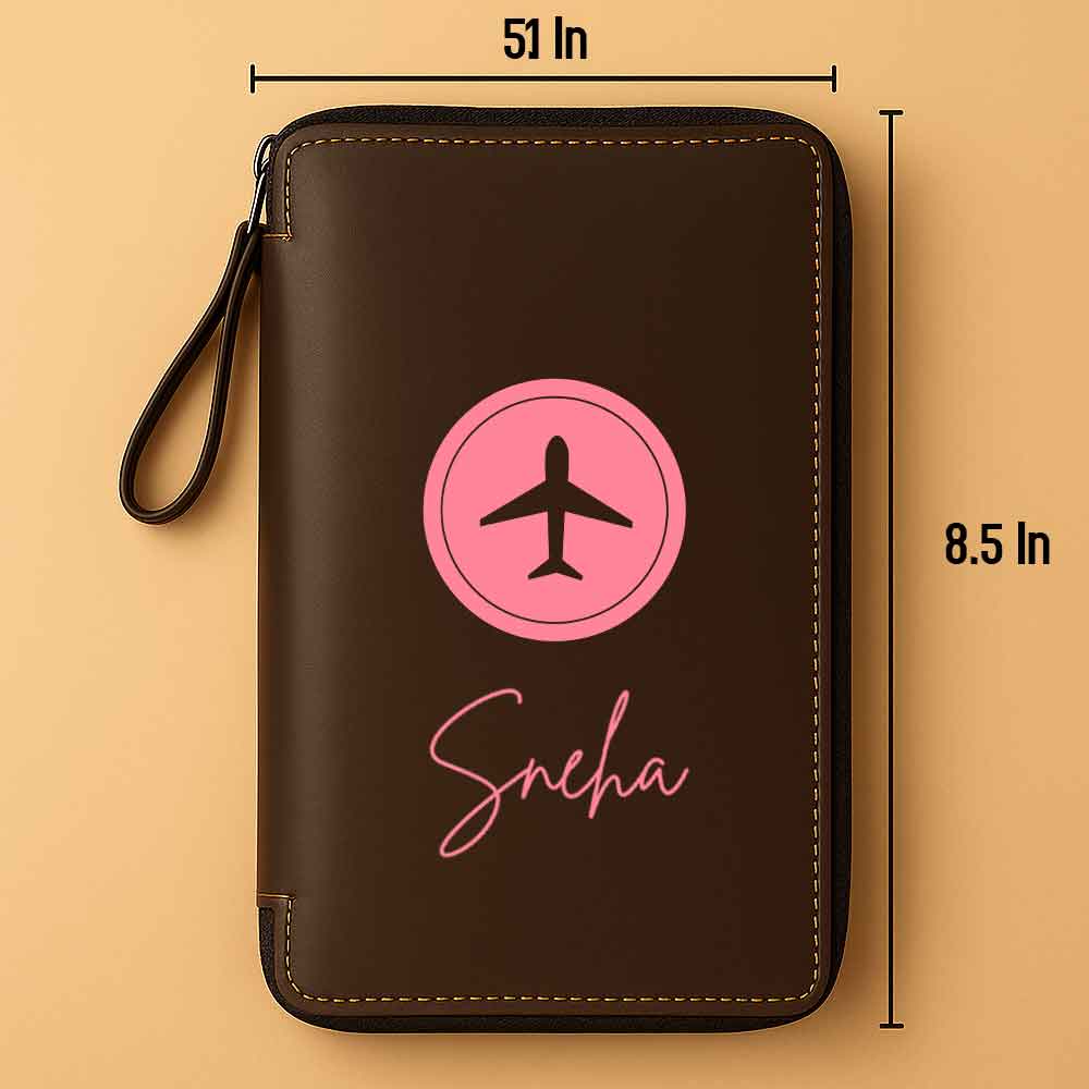 Personalized Travel Wallet with Card Slots & Luggage Tag Set