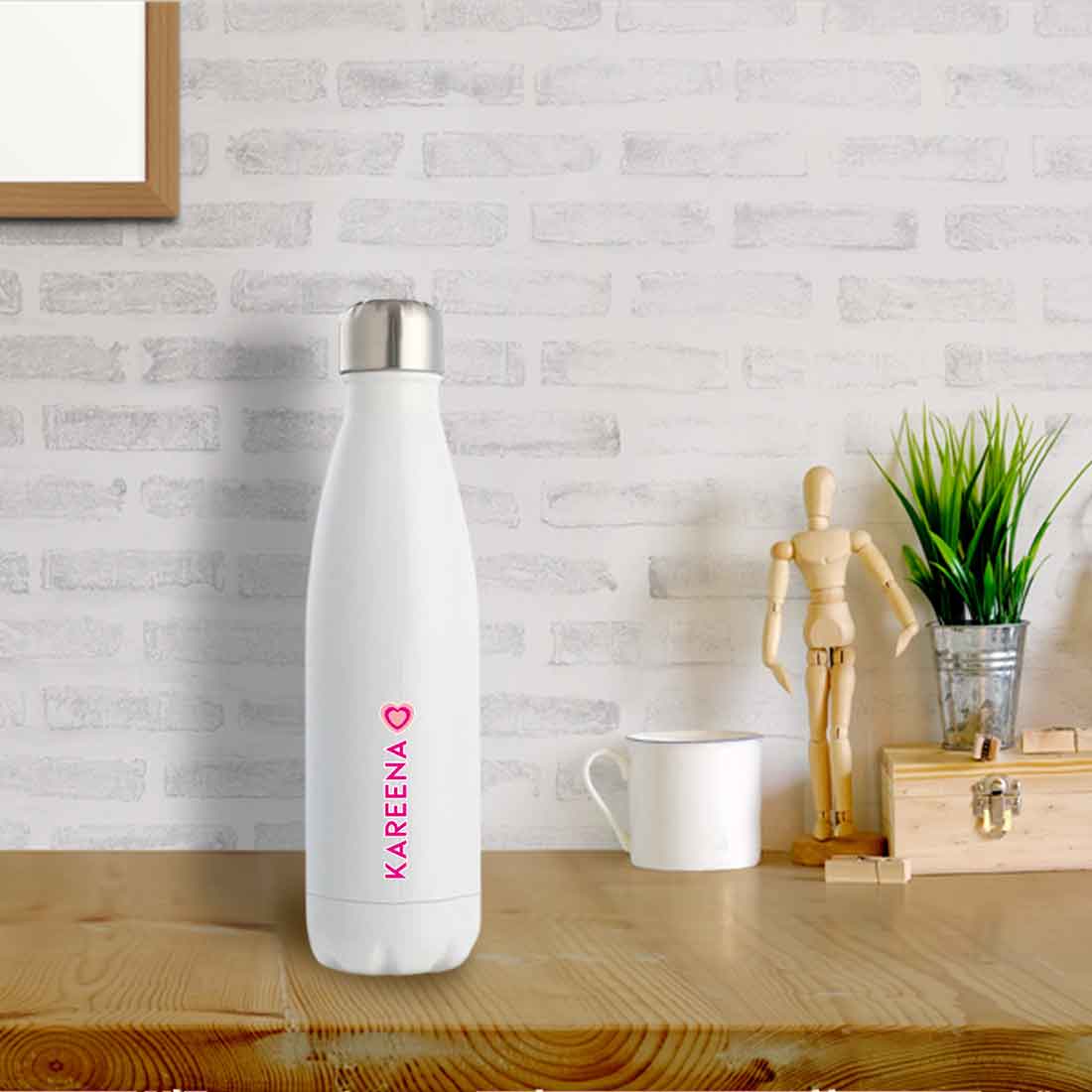 Water Bottle with Name Printed - Stainless Steel Insulated Water Bottles 500ml