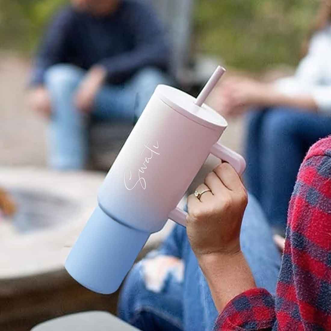 Nutcase Personalized Tumbler with Straw and Lid - Insulated Vacuum Travel Flask 1200ml