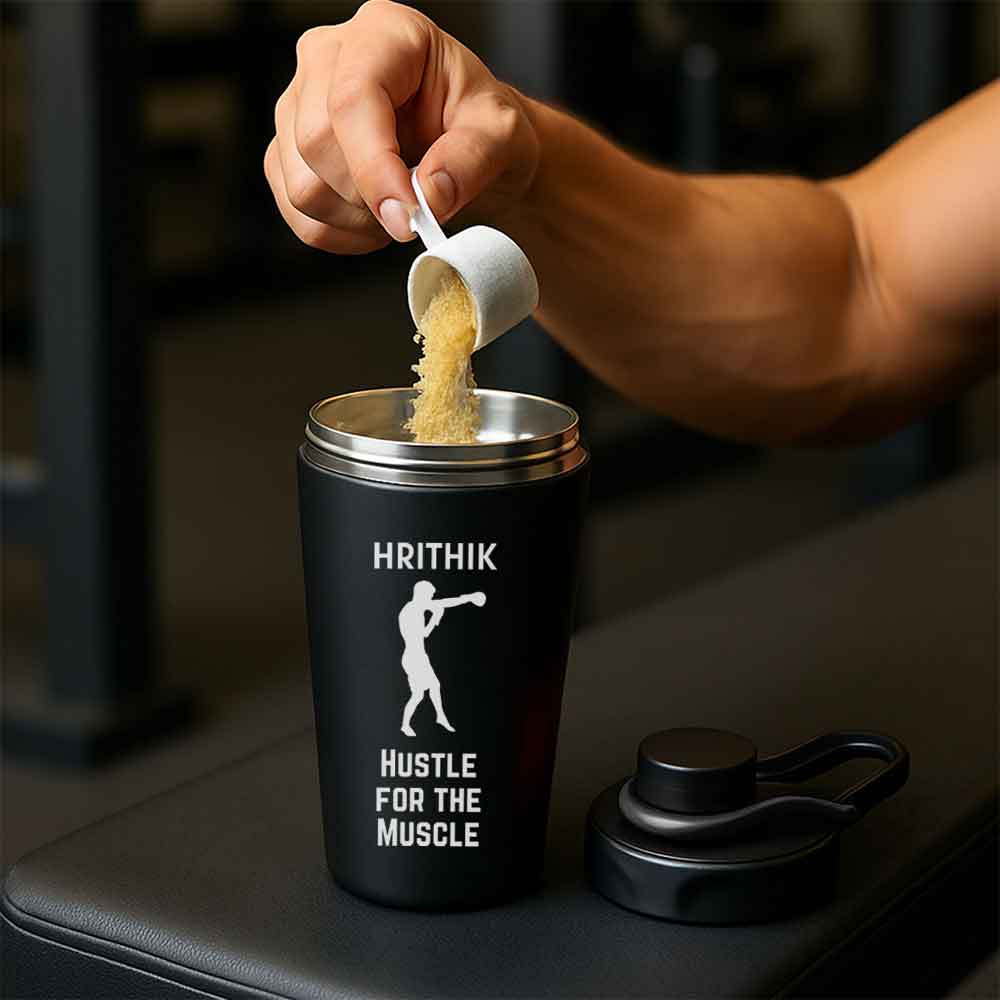 Personalised Protein Gym Shaker for Workout Custom Shake Mixer with Whisk Ball