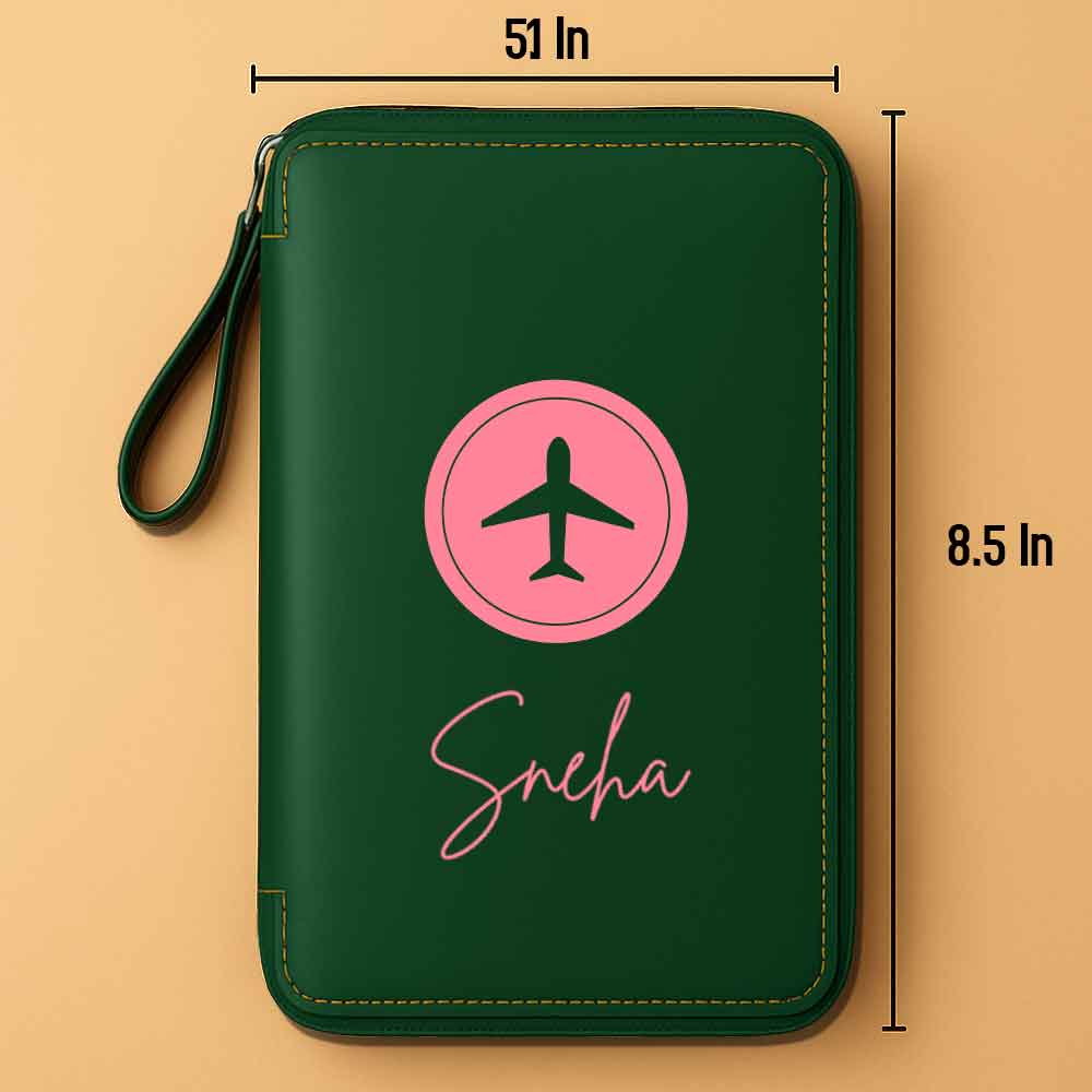 Personalized Travel Wallet with Card Slots & Luggage Tag Set