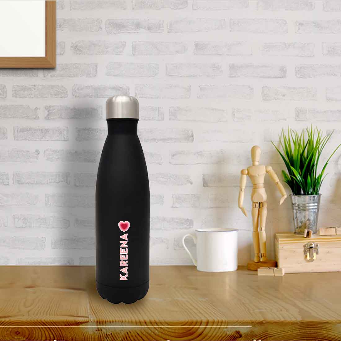 Water Bottle with Name Printed - Stainless Steel Insulated Water Bottles 500ml