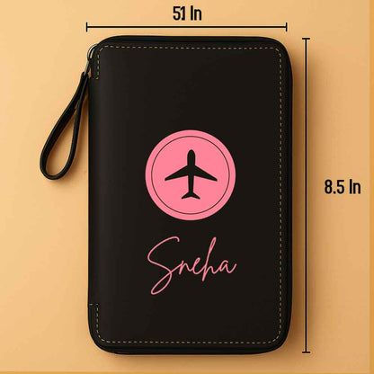Personalized Travel Wallet with Card Slots & Luggage Tag Set