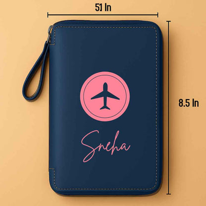 Personalized Travel Wallet with Card Slots & Luggage Tag Set