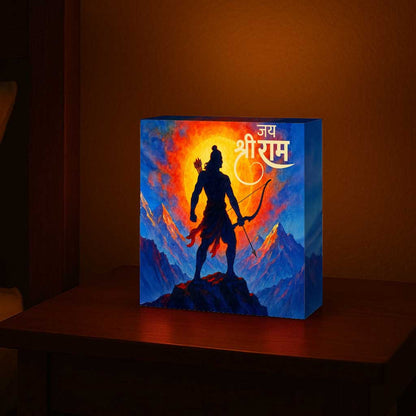 Shree Ram LED Night Lamp – Spiritual Home Temple Decor & Pooja Room Light