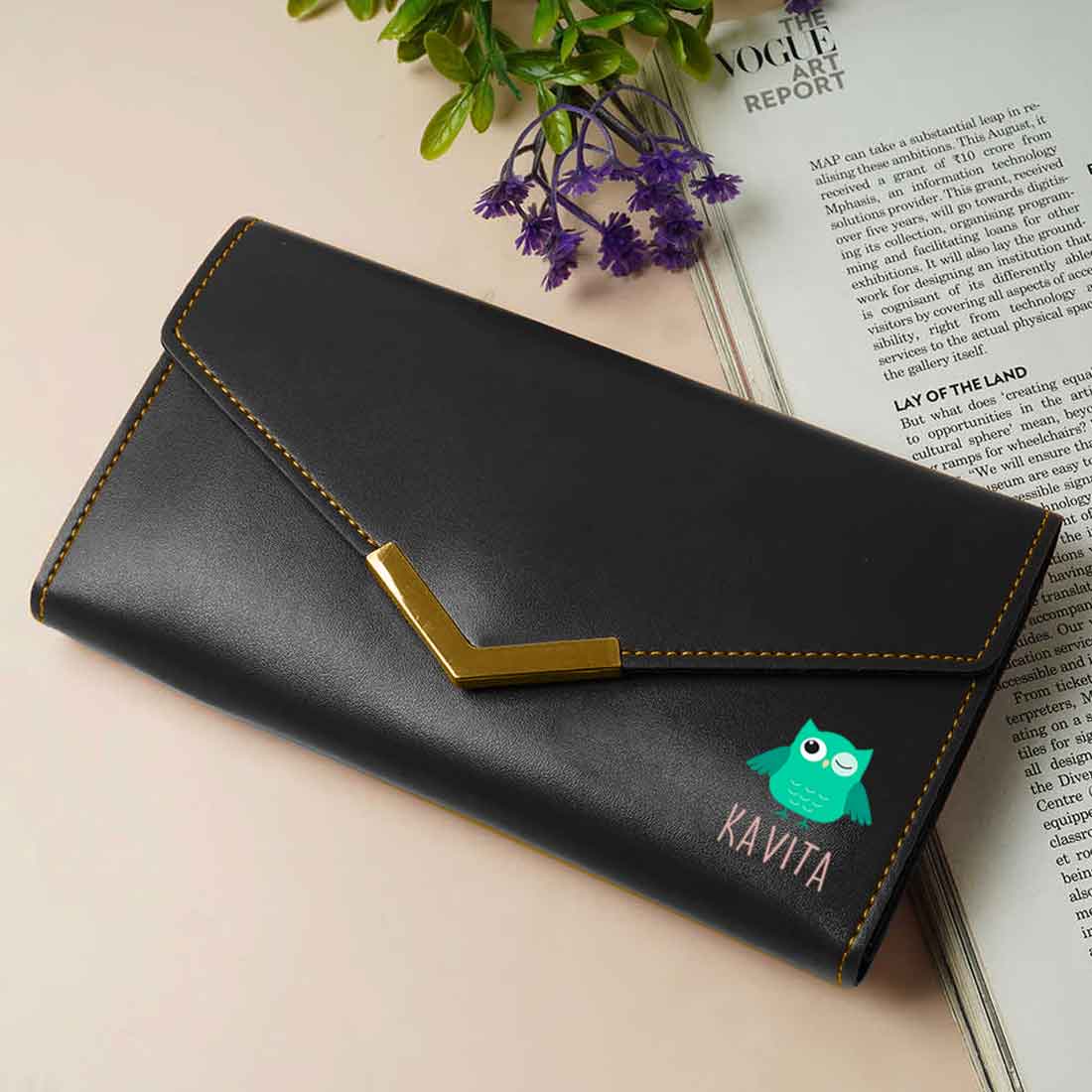 Customized Ladies Purse with Name - Faux Leather Clutch Purses for Women