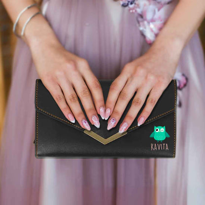 Customized Ladies Purse with Name - Faux Leather Clutch Purses for Women