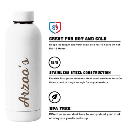 Custom Insulated Water Bottles Stainless Steel  Bottle for Travel Office Gym Home - BPA Free, Leakproof