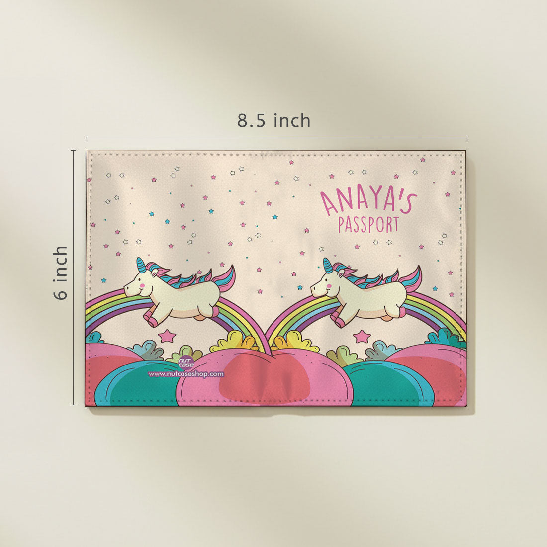 New Customized Passport Holder - Magical Unicorn Rainbows