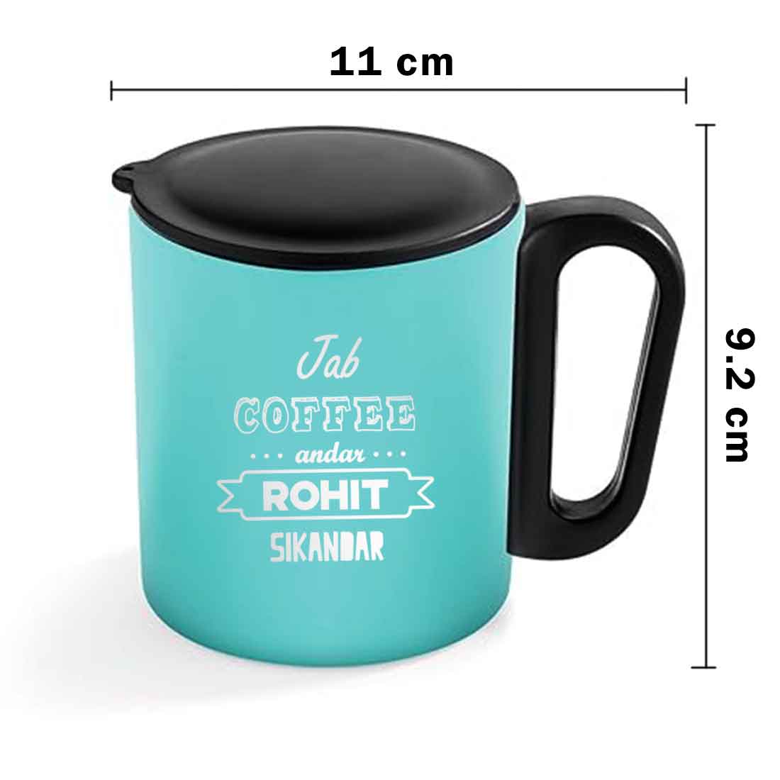 Personalized Coffee Mug with Lid - Insulated Stainless Steel Coffee Cup