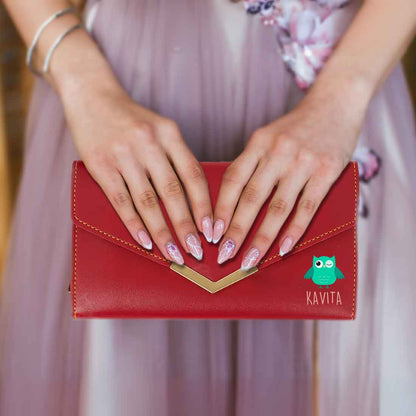 Customized Ladies Purse with Name - Faux Leather Clutch Purses for Women