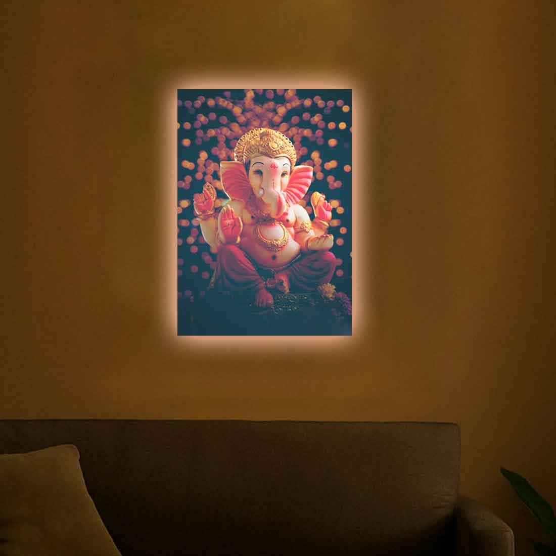 LED Ganesha Photo Frame with HD Print – Perfect for Pooja Room, Living Space, or Gifting