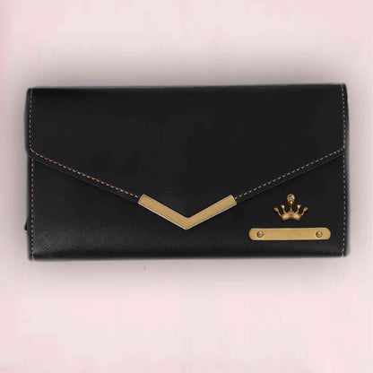Womens Personalised Wallet with Charms - Faux Leather Clutch Purses for Ladies