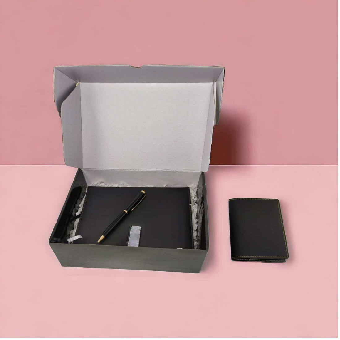 Custom Gift Set with Personalized Diary Pen and Passport Cover Sleeve