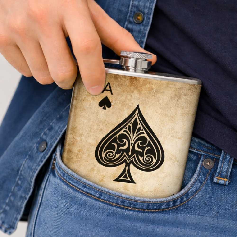 Designer Hip Flask Nutcase - Free Funnel Along - ACE
