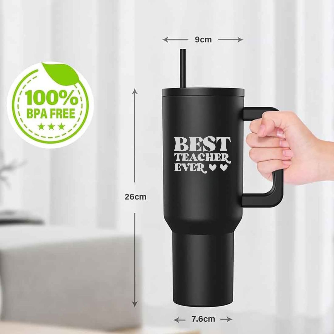 Teacher Day Gift Insulated Tumbler 1200ml with Straw and Lid Large Travel Cups