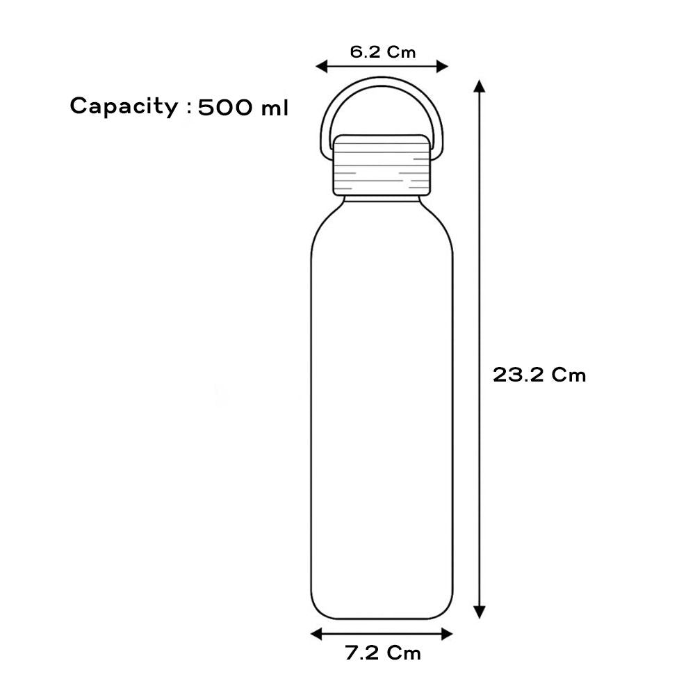 Custom Insulated Water Bottle with Bamboo Lid 500ml – Eco-Friendly, Insulated, Leak-Proof