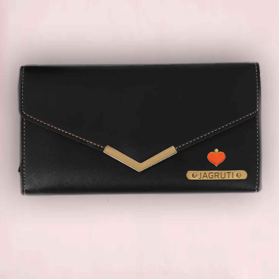 Womens Personalised Wallet with Charms - Faux Leather Clutch Purses for Ladies