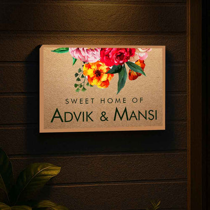 Nutcase Acrylic Name Plate with Light - Elegant Entrance Name Board