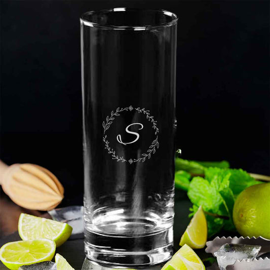 Personalized Mojito Glassware Engraved with Initial
