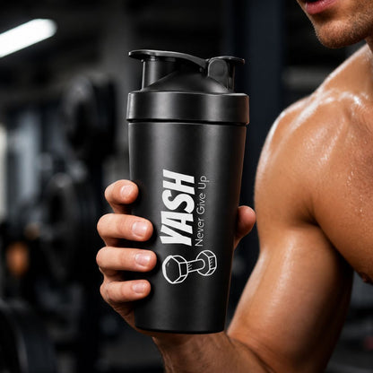 Personalized Protein Shaker for Gym Workout Custom Shake Mixer with Whisk Ball