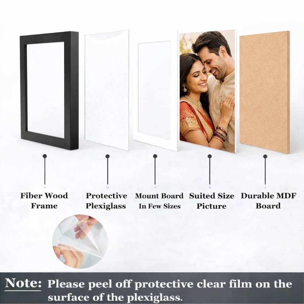 Personalized Thick Photo Frames for Wall - Acrylic Black & White Photo Frames