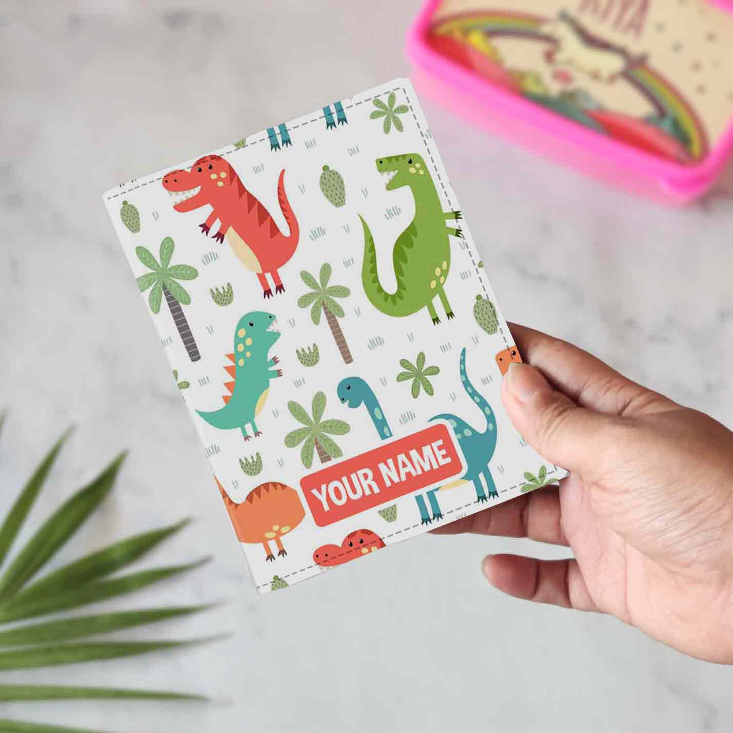 Personalized Kids Design Passport Cover Luggage Tag Set -Dinosaurs