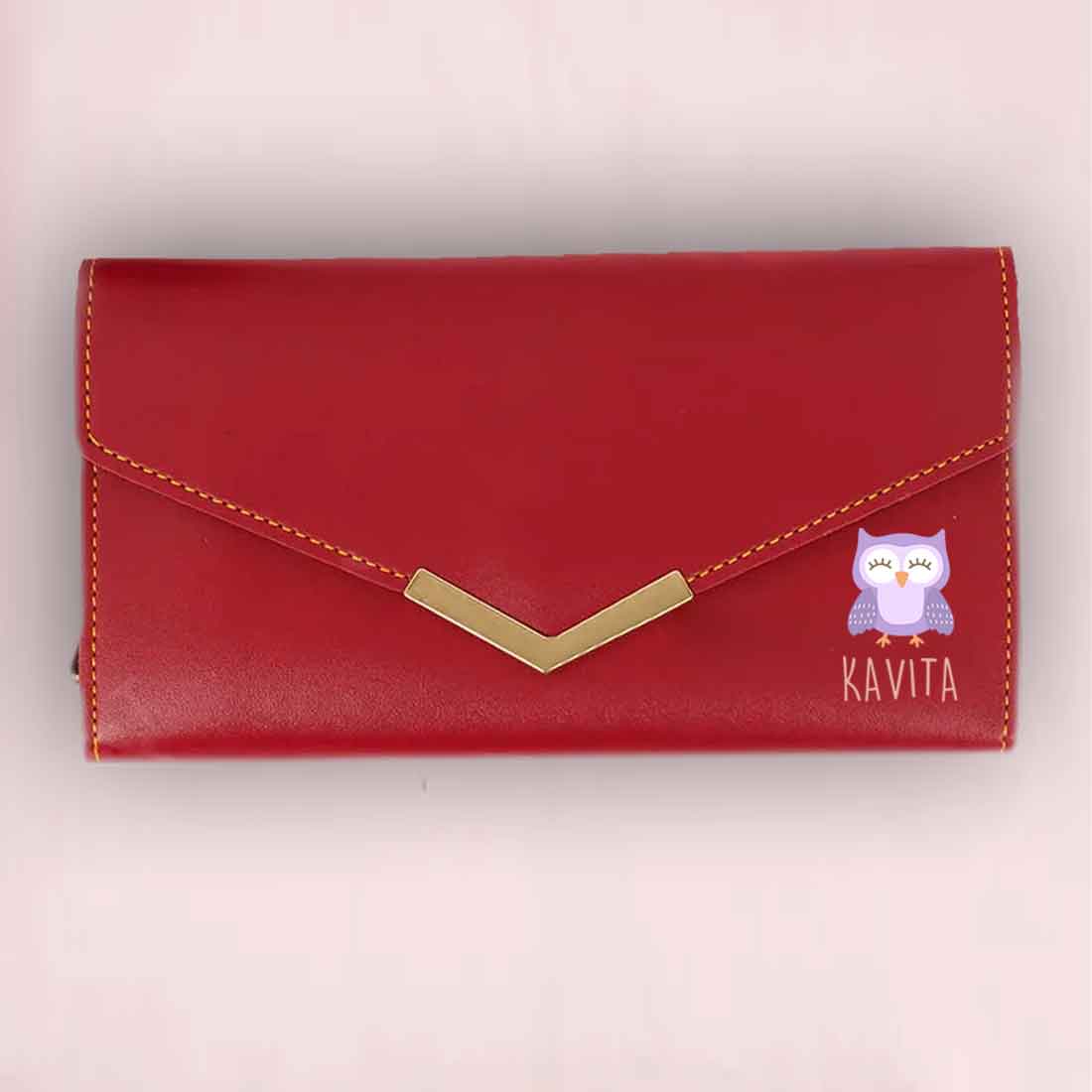 Customized Ladies Purse with Name - Faux Leather Clutch Purses for Women