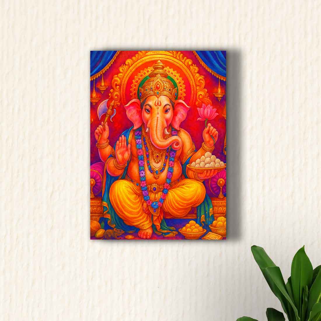 Lord Ganesh Photo Frame with Glowing LED Backlight, HD Print– Ideal for Home Temple, Décor, or Gifting