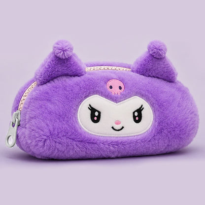 Personalised Pencil Pouch with 3D Ears & Custom Name | Birthday Gift for Kids | Plush Faux Fur
