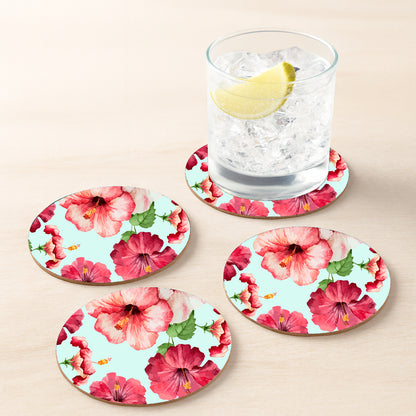 Natural Wood Round Tray with Matching Coasters & Diwali Diya Candle | Festive Gifting Set