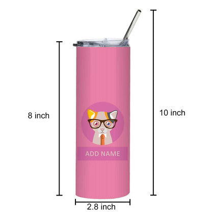 Nutcase Custom Coffee Tumbler with Metal Straw - Insulated Stainless Steel Travel Mug 600ml