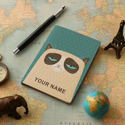 Cute Customized Passport Cover -  Grumping Cat