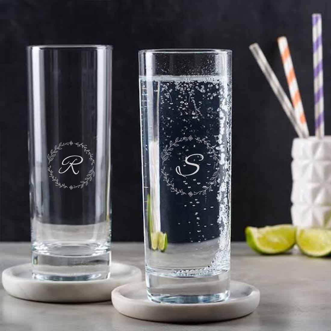 Personalized Mojito Glassware Engraved with Initial