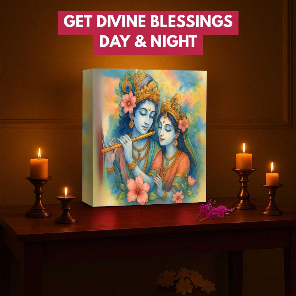 Radha Krishna Lamp – Beautiful Vibrant Spiritual Décor Light