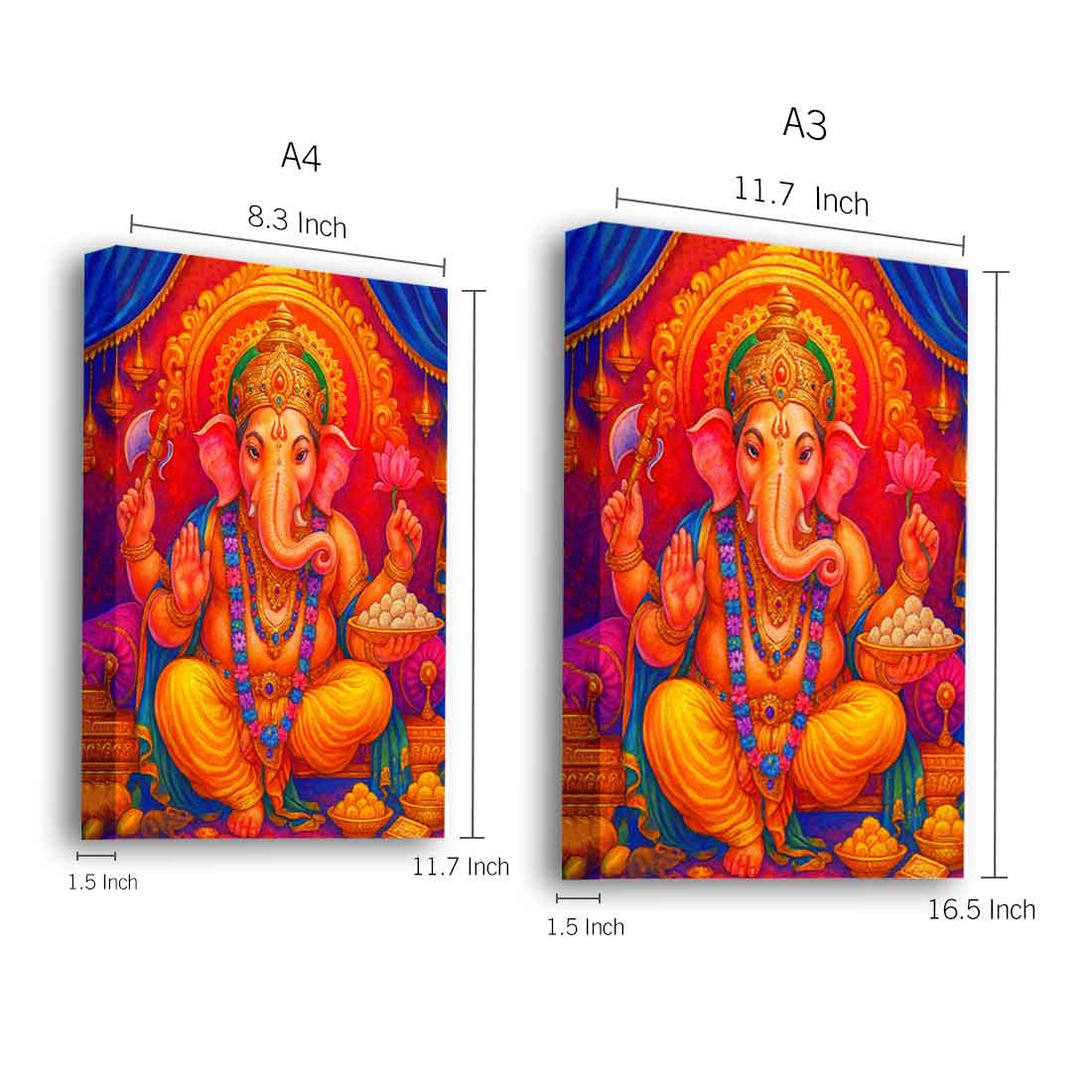 Lord Ganesh Photo Frame with Glowing LED Backlight, HD Print– Ideal for Home Temple, Décor, or Gifting