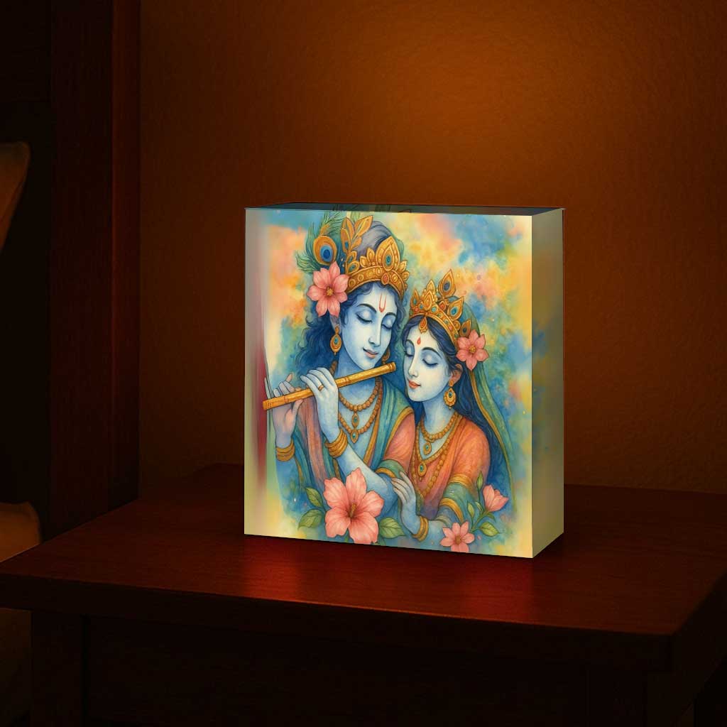 Radha Krishna Lamp – Beautiful Vibrant Spiritual Décor Light