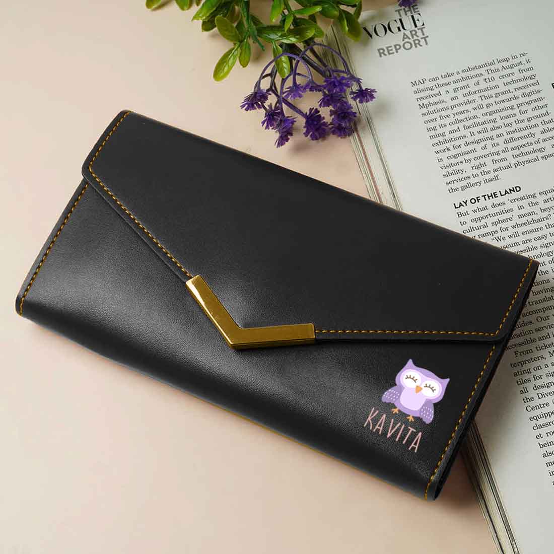 Customized Ladies Purse with Name - Faux Leather Clutch Purses for Women