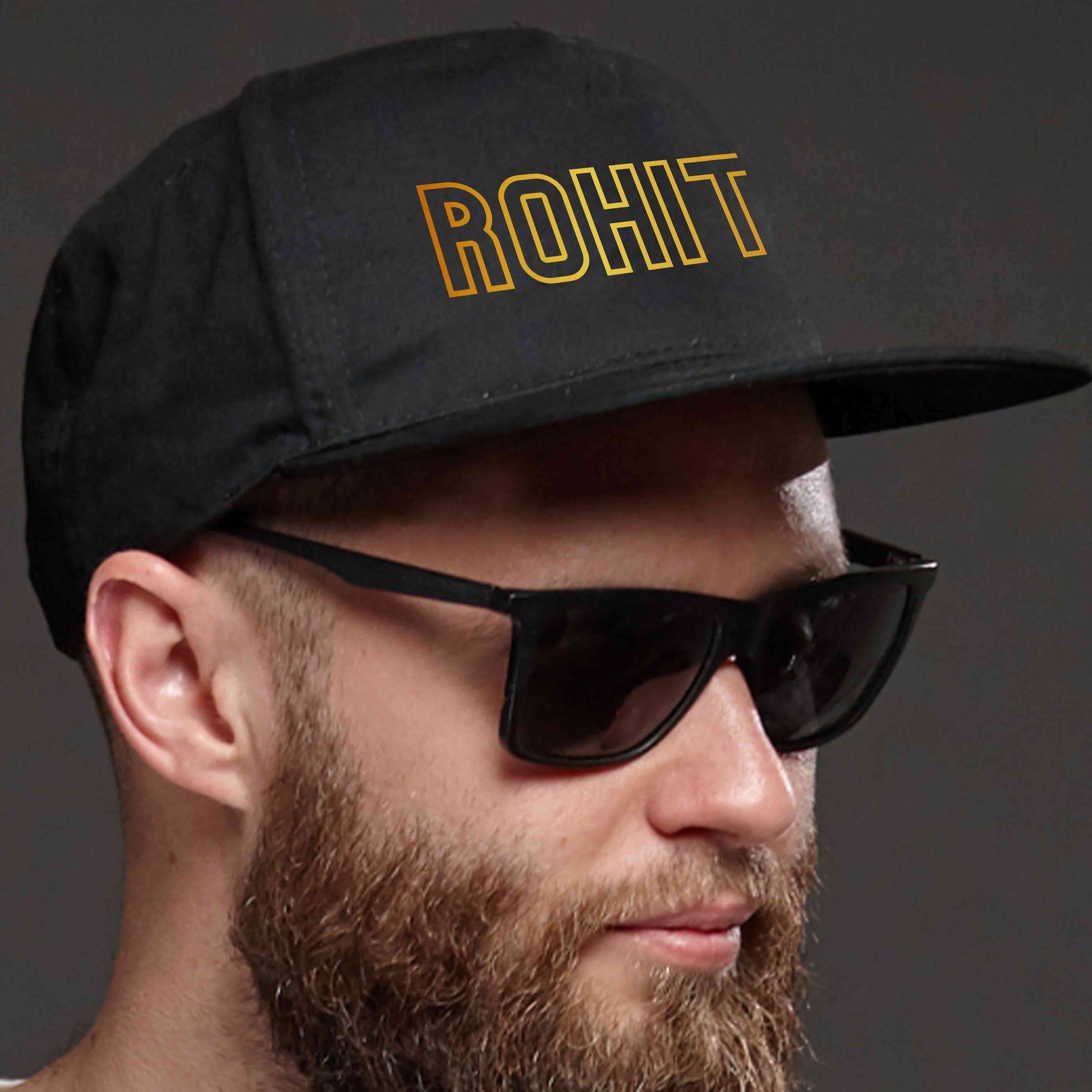 Mens Black Cap Personalized Name on Black Caps Nutcase India