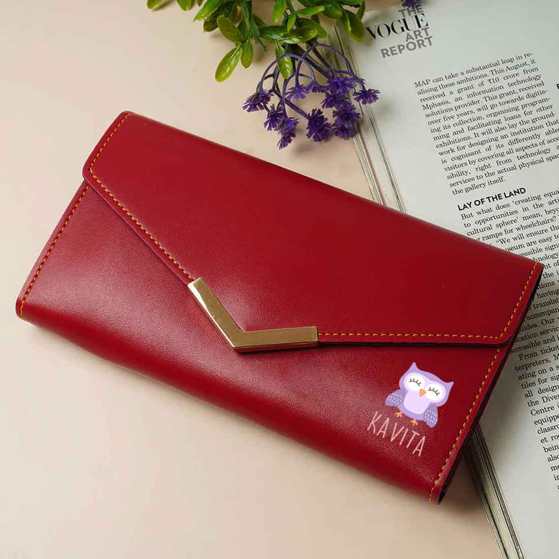 Customized Ladies Purse with Name - Faux Leather Clutch Purses for Women