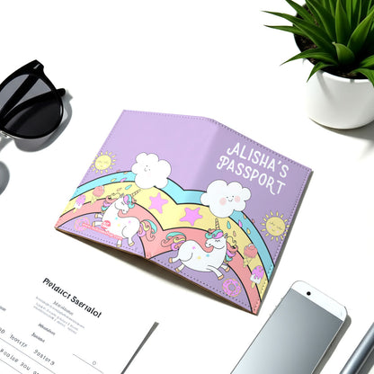 Nice Passport Cover for Gift - Unicorn Rainbows Sunshine